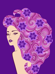 Beautiful and sensual woman with gorgeous hair