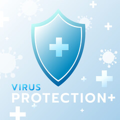 Vaccination concept Health care and protection , vaccine a treatment to cure Covid 19 Coronavirus, on blue background  , Vector illustration EPS 10