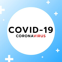 Coronavirus concept ( Covid 19 ) ,isolated on blue background , Vector illustration EPS 10