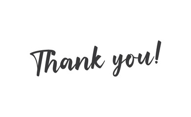 Thank You handwritten inscription. Hand drawn lettering. Thanks calligraphy quote. Vector illustration.