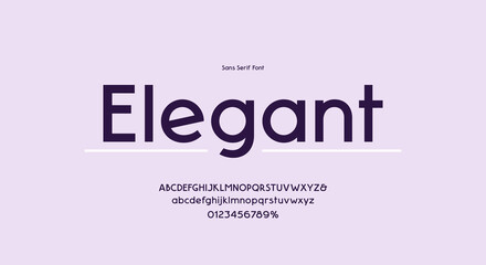 Sans serif letters font in classic modern style