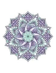 Hand drawn colored mandala. Ethnic mandala with bohemian style ornament