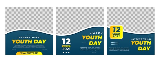Creative vector of social media post template for Youth day, Happy Youth Day, Perfect for social media post, background and web internet ads.