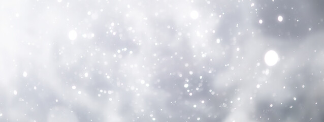 blue snowfall bokeh background, abstract snowflake background on blurred abstract blue