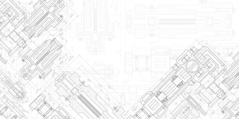 Mechanical Engineering drawing.Technical drawing background ..Technology industry.Vector illustration.