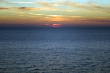 the last stage of sunset on the baltic sea before dusk