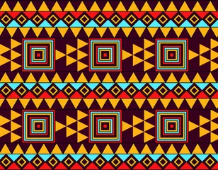Fototapeten Ancient colombian indigenous geometrical pattern over dark red background © Alejandro Bernal