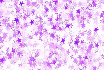 Light Purple vector pattern with christmas stars.