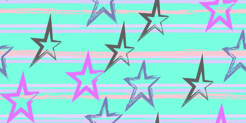 Grunge stripes with painted stars.