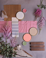 color palette mood board for interior design and decor 