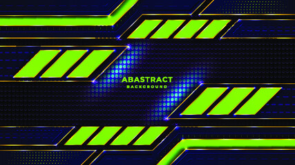 Abstract Dark blue, green, golden line, and  Modern abstract background