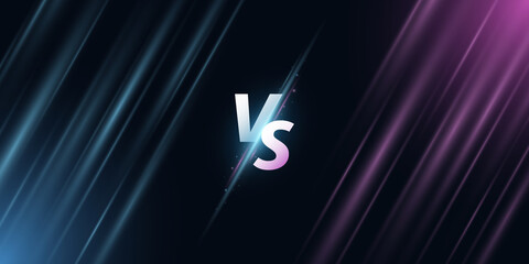 Abstract versus background. VS letters on the screen with rays for sport games, match, tournament, e-sports competitions, martial arts, fight battles. Game concept. Vector © sersupervector