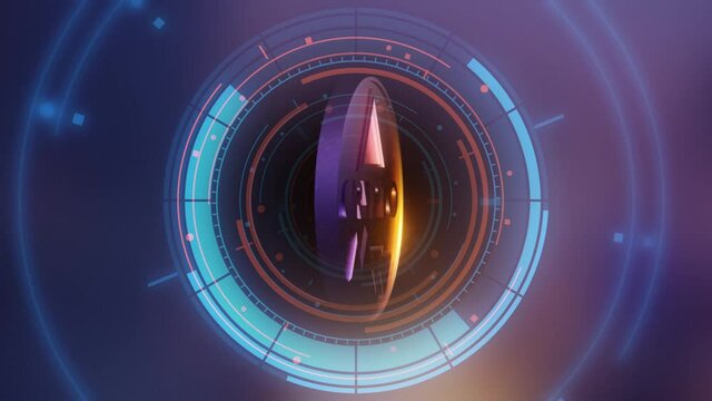 Crypto coin background animation. 3D rendering glowing cryptocurrency motion animation.
