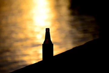 Fotobehang bottle of wine in the evening © Stock Photo For You