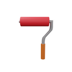 3D paint roller illustration isolated on white background. 3d illustration of paint roller.