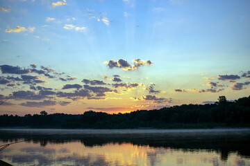 sunset over the river