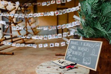 Detalle de decoración durante una boda