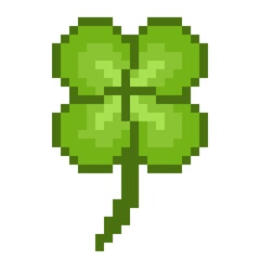 Clover pixel art icon illustration minimal concept