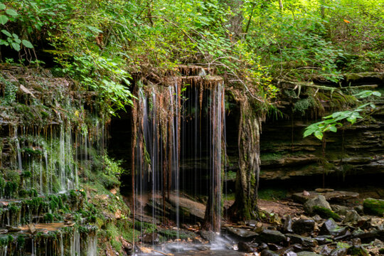 waterfall at City Lake Natural Area in Cookeville, Tennessee
