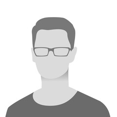 Default avatar photo placeholder icon. Grey profile picture. Man in t-shirt