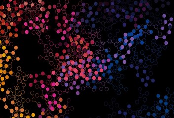 Dark Blue, Red vector backdrop with artificial intelligence data.