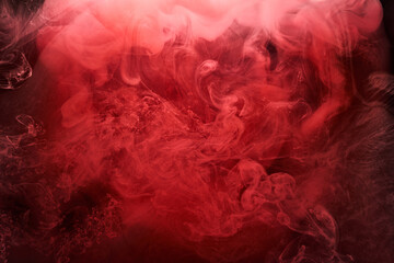Abstract red ocean background, ruby paints in water, vibrant bright smoke scarlet wallpaper - obrazy, fototapety, plakaty