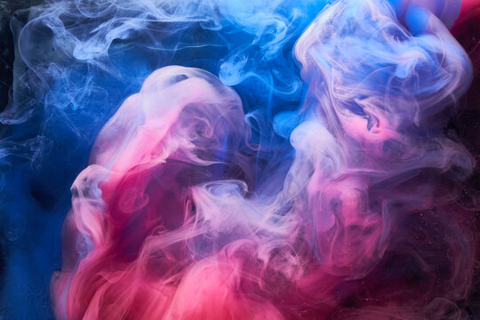 Hookah colorful swirling smoke wallpaper, abstract dancing cloud background, paint in water