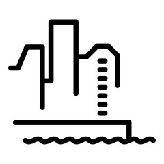 Seaside icon outline vector. Sea beach. Summer ocean coast