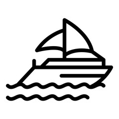 Fototapeta na wymiar Sea yacht icon outline vector. Sail boat. Speed ocean ship