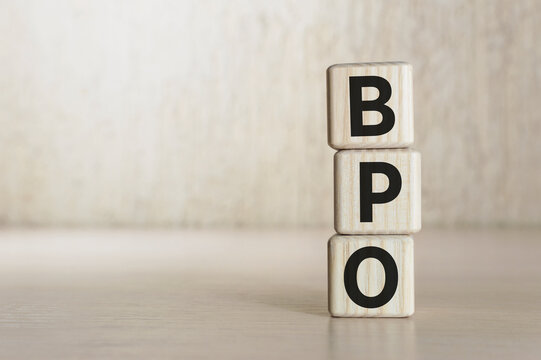 Text BPO - Business Process Outsourcing on wooden blocks