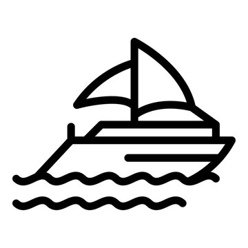 recommend clip art: Sea yacht icon outline vector. Sail boat. Speed ocean ship