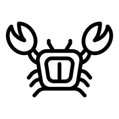 Sea crab icon outline vector. Beach food animal. Ocean cute crab