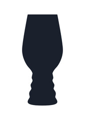 Beer glass icon. (Beer glass vector silhouette)
