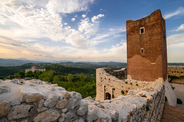 Panorama from the terrace of the medieval tower of the Romeo and Juliet castle in the province of...
