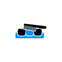 Creative teeth cleaning icon vector