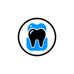 Creative teeth treatment and dental care icon