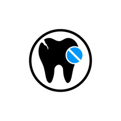 Creative teeth treatment and dental care icon
