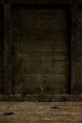 dark wooden cobweb halloween background