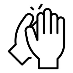 Person handclap icon outline vector. Hand clap support. People applause