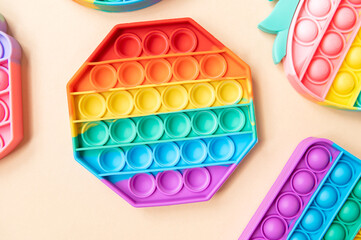 Rainbow Pop It Bubble Sensory Fidget Toy