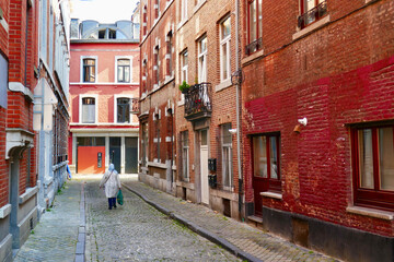 Fototapeta na wymiar Rue de la Rose, downtown Liège