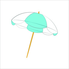 Hand drawn vector illustration, black sun umbrella, vector umbrella, cartoon illustration, summertime, Beach