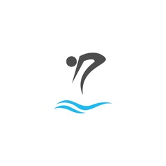 Water sport icon logo design vector template