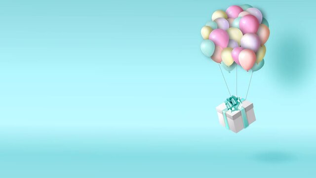 gif bow ballons pastel colours background 4K .mov
