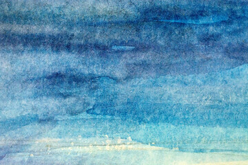 Fototapeta na wymiar blue watercolors on paper texture