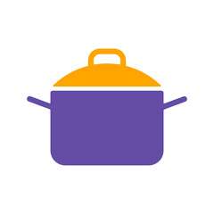 Saucepan glyph icon. Cooking pot or pan sign
