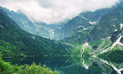 Fototapeta na wymiarMorskie Oko lake in the Polish Tatras. The Tatras are the highest mountains in Poland