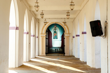 Interior of the St Thomas church in Palayur (Palayoor) in  the Thrissur district in Kerala state in southern India, Asia