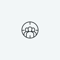 Obraz premium Team targeting vector icon illustration sign
