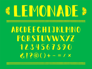 Vector Hand Drawn Sans Alphabet. Letters and Numbers Written with a Brush Pen with Ink